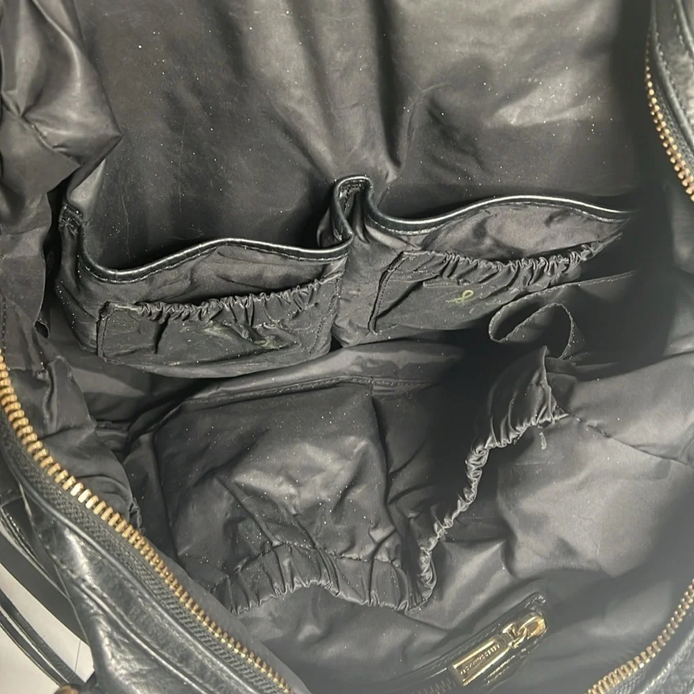 Rebecca Minkoff Knocked Up Diaper Bag Black Nylon & Leather